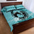 Personalized Kentucky Horse Racing Quilt Bed Set Beauty and The Horse Teal Version LT01