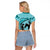 Personalized Kentucky Horse Racing Raglan Cropped T Shirt Beauty and The Horse Teal Version LT01