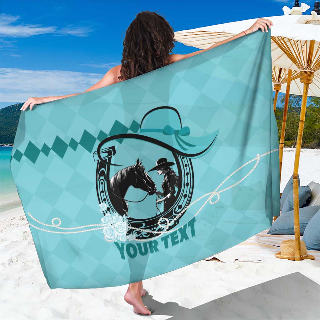 Personalized Kentucky Horse Racing Sarong Beauty and The Horse Teal Version LT01