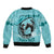 Personalized Kentucky Horse Racing Sleeve Zip Bomber Jacket Beauty and The Horse Teal Version LT01