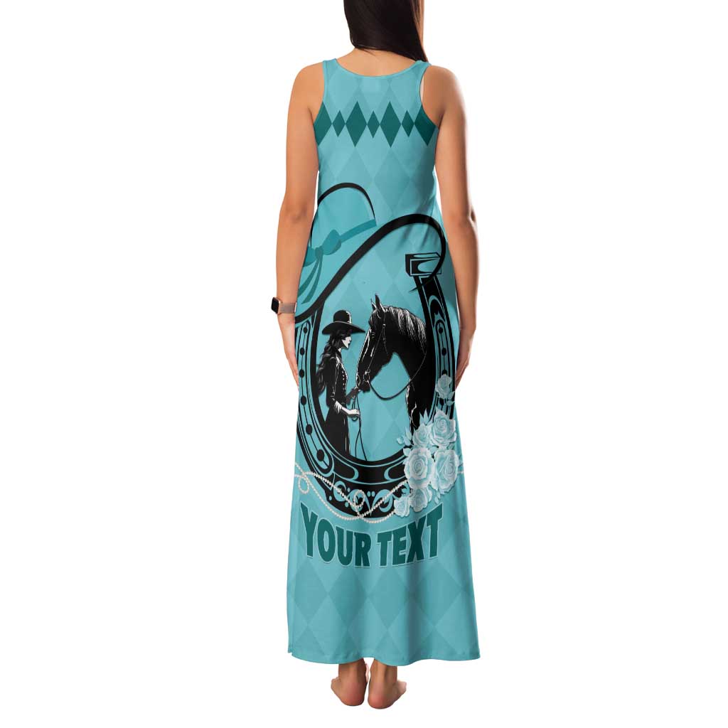 Personalized Kentucky Horse Racing Tank Maxi Dress Beauty and The Horse Teal Version LT01