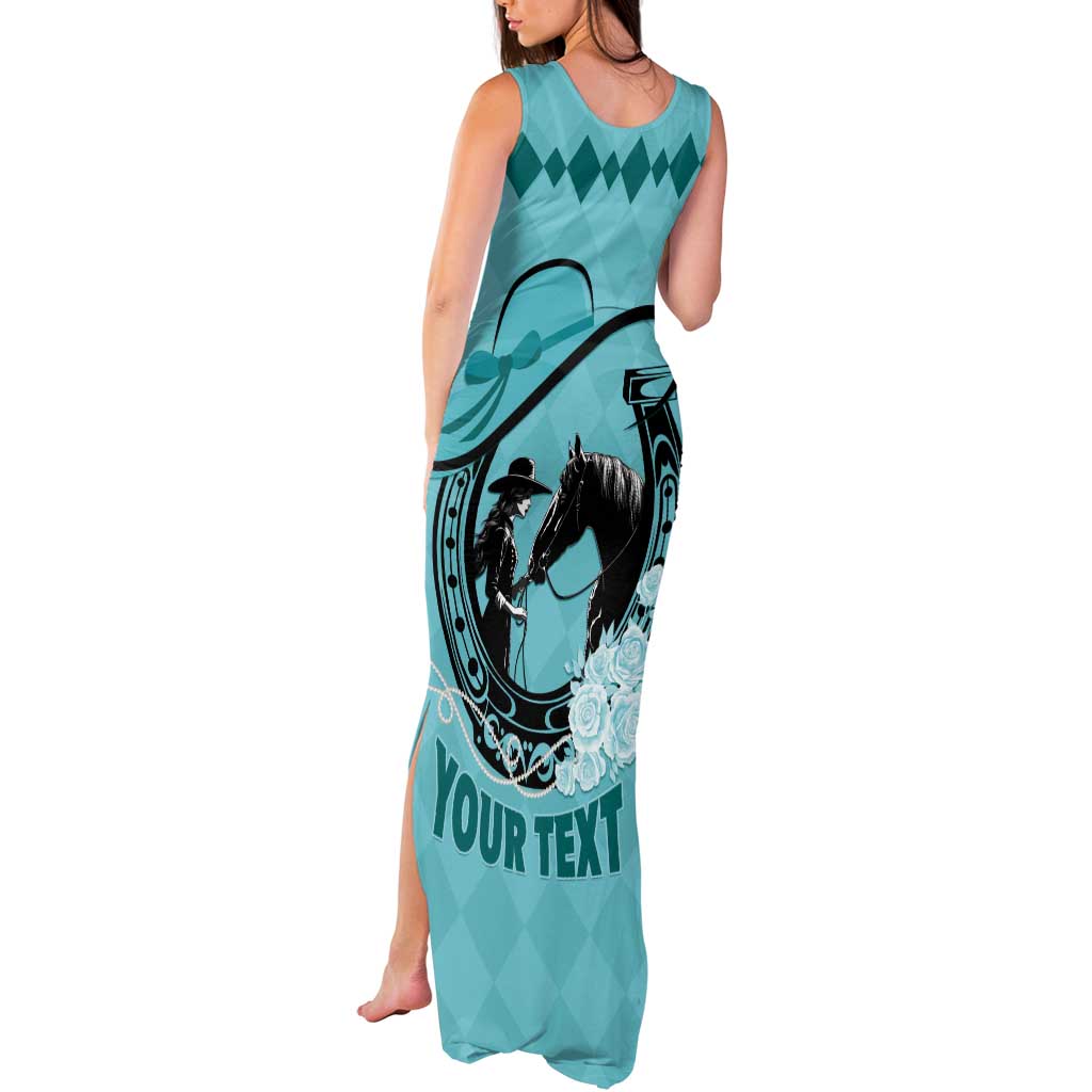 Personalized Kentucky Horse Racing Tank Maxi Dress Beauty and The Horse Teal Version LT01