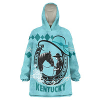 Personalized Kentucky Horse Racing Wearable Blanket Hoodie Beauty and The Horse Teal Version LT01