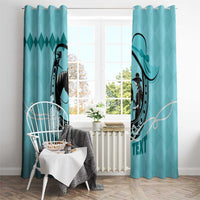 Personalized Kentucky Horse Racing Window Curtain Beauty and The Horse Teal Version LT01