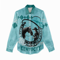 Personalized Kentucky Horse Racing Women Casual Shirt Beauty and The Horse Teal Version LT01