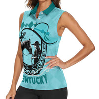 Personalized Kentucky Horse Racing Women Sleeveless Polo Shirt Beauty and The Horse Teal Version LT01