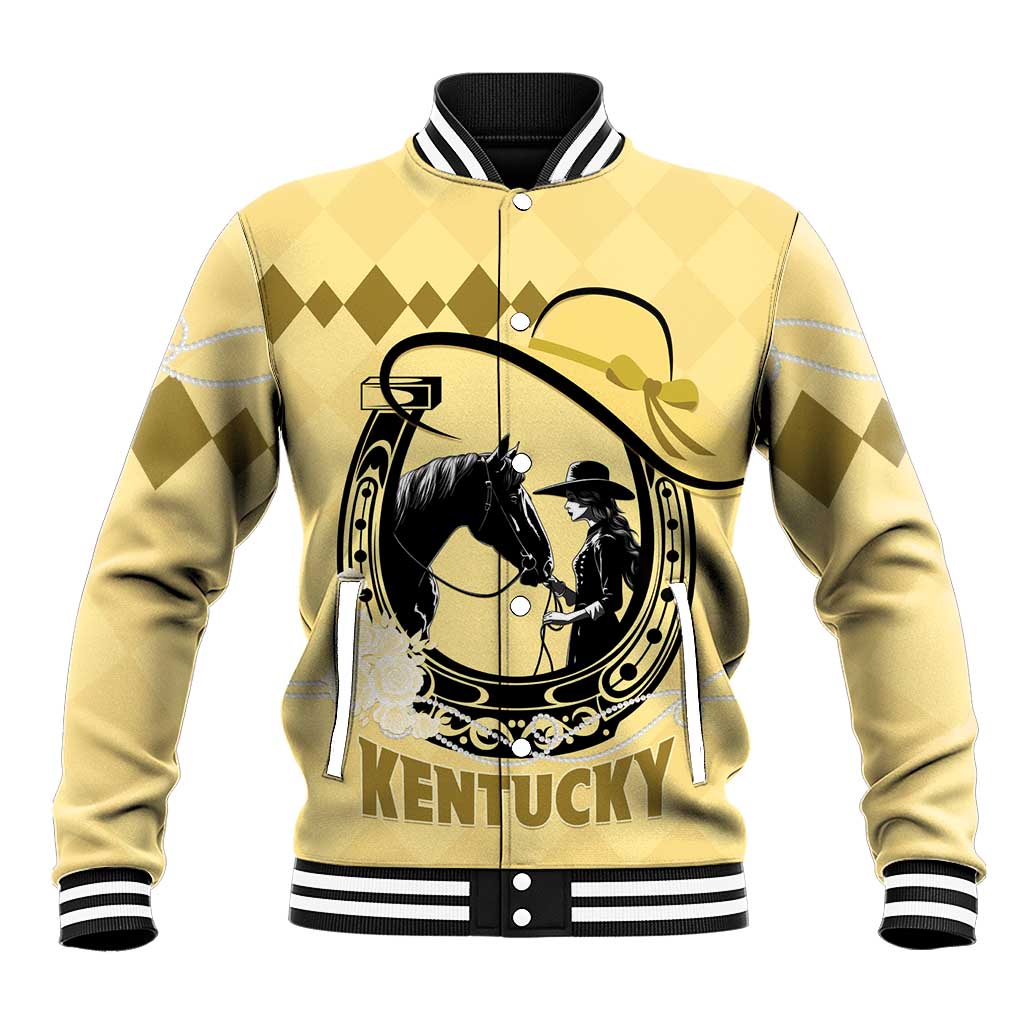 Personalized Kentucky Horse Racing Baseball Jacket Beauty and The Horse Yellow Version LT01