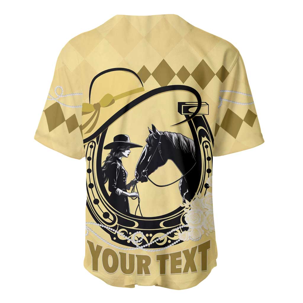 Personalized Kentucky Horse Racing Baseball Jersey Beauty and The Horse Yellow Version LT01