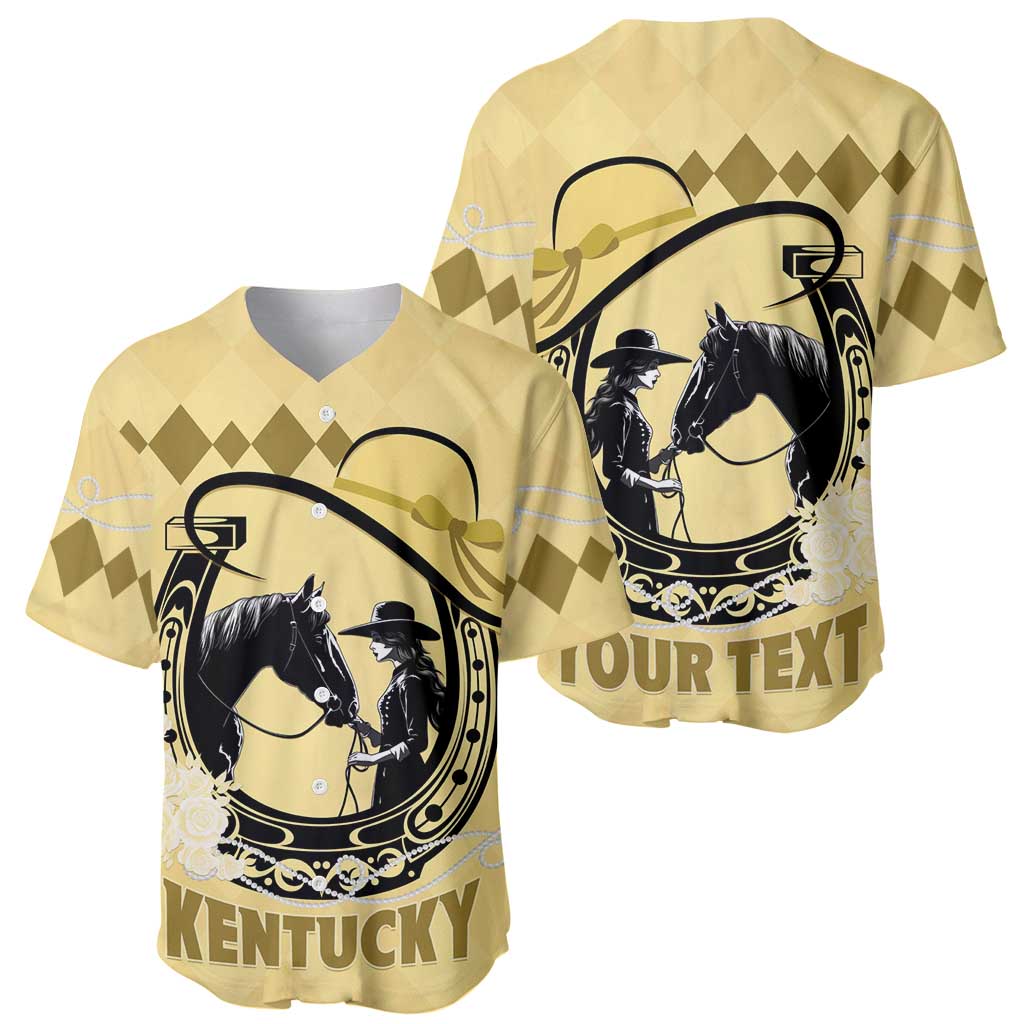 Personalized Kentucky Horse Racing Baseball Jersey Beauty and The Horse Yellow Version LT01
