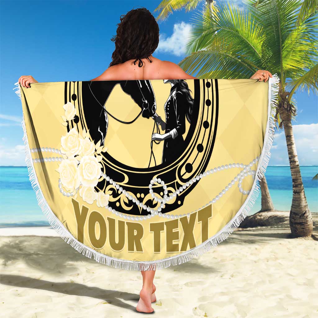 Personalized Kentucky Horse Racing Beach Blanket Beauty and The Horse Yellow Version LT01