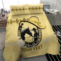 Personalized Kentucky Horse Racing Bedding Set Beauty and The Horse Yellow Version LT01