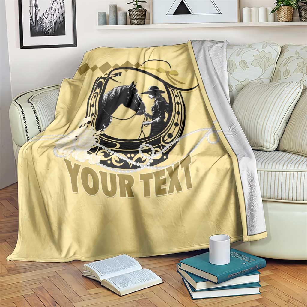 Personalized Kentucky Horse Racing Blanket Beauty and The Horse Yellow Version LT01