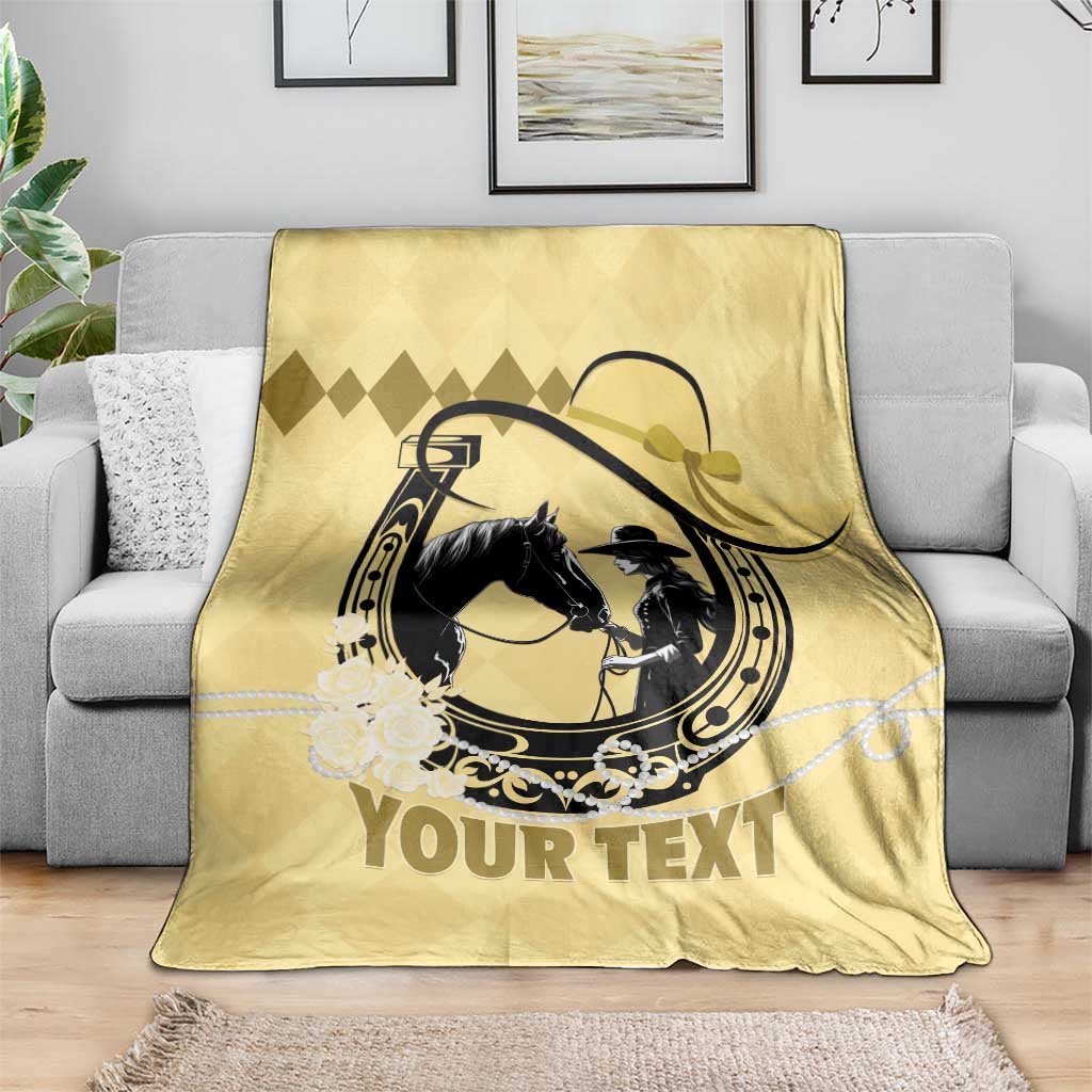 Personalized Kentucky Horse Racing Blanket Beauty and The Horse Yellow Version LT01