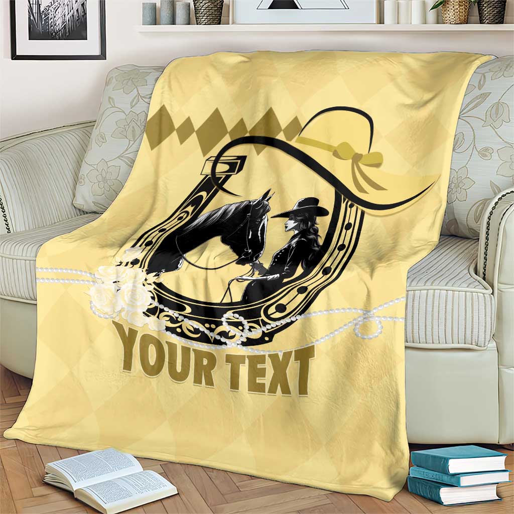 Personalized Kentucky Horse Racing Blanket Beauty and The Horse Yellow Version LT01