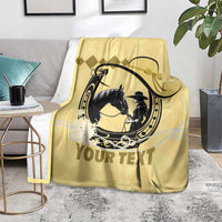 Personalized Kentucky Horse Racing Blanket Beauty and The Horse Yellow Version LT01