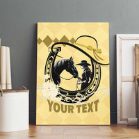 Personalized Kentucky Horse Racing Canvas Wall Art Beauty and The Horse Yellow Version LT01