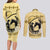 Personalized Kentucky Horse Racing Couples Matching Long Sleeve Bodycon Dress and Long Sleeve Button Shirt Beauty and The Horse Yellow Version LT01