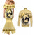 Personalized Kentucky Horse Racing Couples Matching Mermaid Dress and Long Sleeve Button Shirt Beauty and The Horse Yellow Version LT01