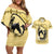 Personalized Kentucky Horse Racing Couples Matching Off Shoulder Short Dress and Hawaiian Shirt Beauty and The Horse Yellow Version LT01