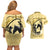 Personalized Kentucky Horse Racing Couples Matching Off Shoulder Short Dress and Hawaiian Shirt Beauty and The Horse Yellow Version LT01