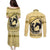 Personalized Kentucky Horse Racing Couples Matching Puletasi and Long Sleeve Button Shirt Beauty and The Horse Yellow Version LT01