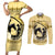 Personalized Kentucky Horse Racing Couples Matching Short Sleeve Bodycon Dress and Long Sleeve Button Shirt Beauty and The Horse Yellow Version LT01