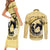 Personalized Kentucky Horse Racing Couples Matching Short Sleeve Bodycon Dress and Long Sleeve Button Shirt Beauty and The Horse Yellow Version LT01