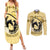 Personalized Kentucky Horse Racing Couples Matching Summer Maxi Dress and Long Sleeve Button Shirt Beauty and The Horse Yellow Version LT01