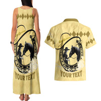 Personalized Kentucky Horse Racing Couples Matching Tank Maxi Dress and Hawaiian Shirt Beauty and The Horse Yellow Version LT01