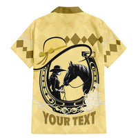 Personalized Kentucky Horse Racing Family Matching Mermaid Dress and Hawaiian Shirt Beauty and The Horse Yellow Version LT01
