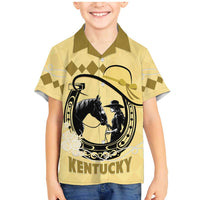 Personalized Kentucky Horse Racing Family Matching Mermaid Dress and Hawaiian Shirt Beauty and The Horse Yellow Version LT01
