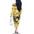 Personalized Kentucky Horse Racing Family Matching Off The Shoulder Long Sleeve Dress and Hawaiian Shirt Beauty and The Horse Yellow Version LT01