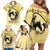 Personalized Kentucky Horse Racing Family Matching Off Shoulder Short Dress and Hawaiian Shirt Beauty and The Horse Yellow Version LT01