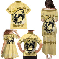 Personalized Kentucky Horse Racing Family Matching Puletasi and Hawaiian Shirt Beauty and The Horse Yellow Version LT01