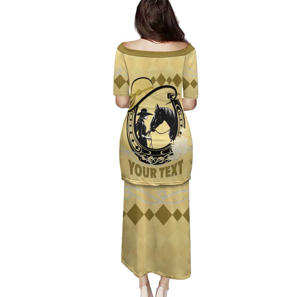 Personalized Kentucky Horse Racing Family Matching Puletasi and Hawaiian Shirt Beauty and The Horse Yellow Version LT01