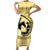 Personalized Kentucky Horse Racing Family Matching Short Sleeve Bodycon Dress and Hawaiian Shirt Beauty and The Horse Yellow Version LT01