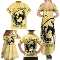 Personalized Kentucky Horse Racing Family Matching Summer Maxi Dress and Hawaiian Shirt Beauty and The Horse Yellow Version LT01