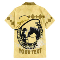 Personalized Kentucky Horse Racing Family Matching Summer Maxi Dress and Hawaiian Shirt Beauty and The Horse Yellow Version LT01