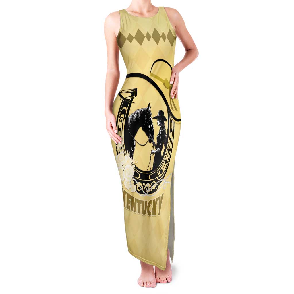 Personalized Kentucky Horse Racing Family Matching Tank Maxi Dress and Hawaiian Shirt Beauty and The Horse Yellow Version LT01