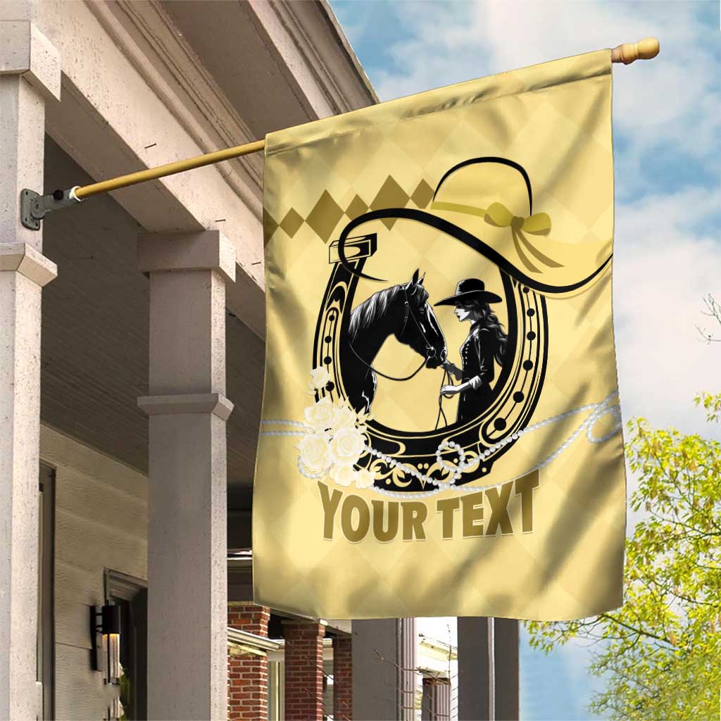 Personalized Kentucky Horse Racing Garden Flag Beauty and The Horse Yellow Version LT01