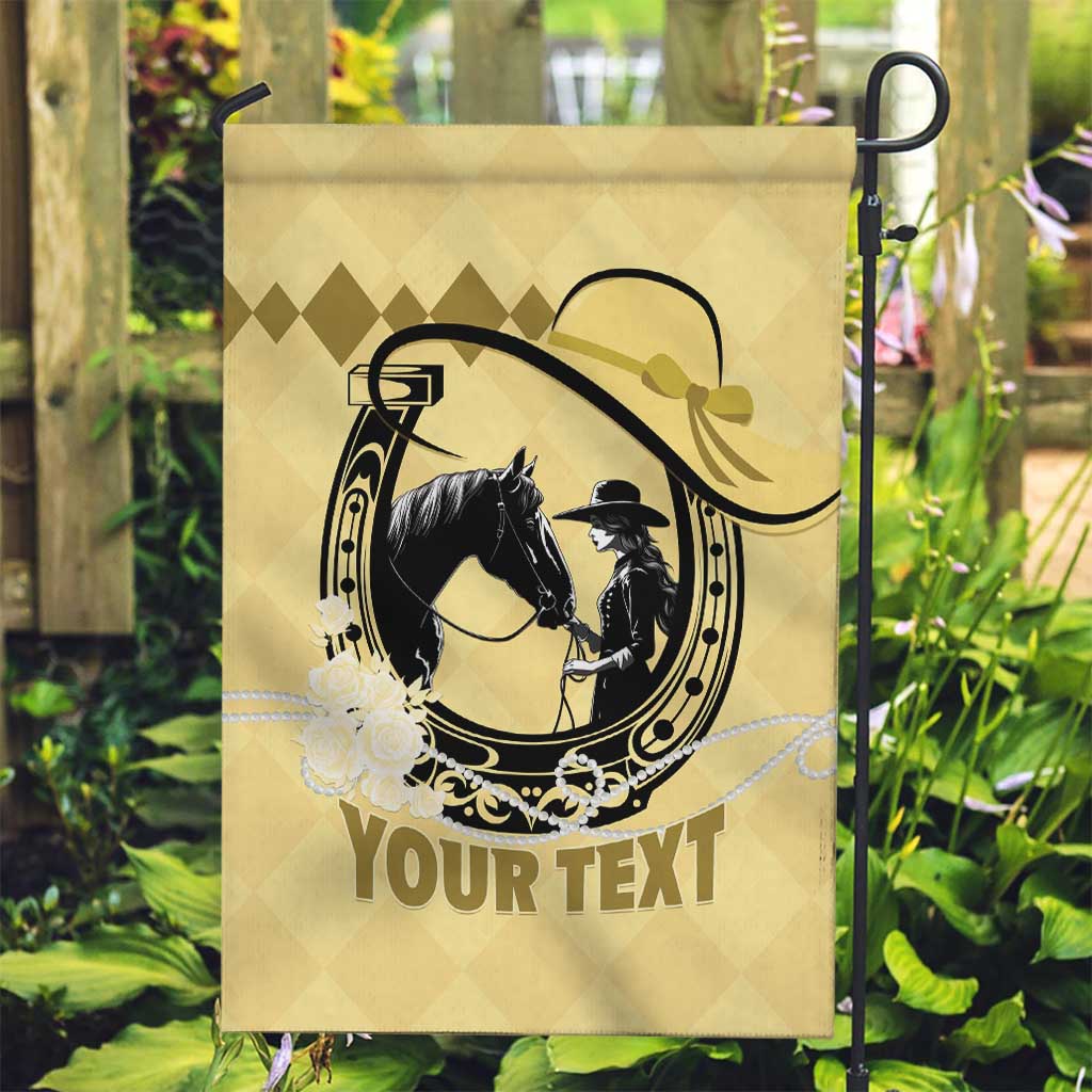Personalized Kentucky Horse Racing Garden Flag Beauty and The Horse Yellow Version LT01