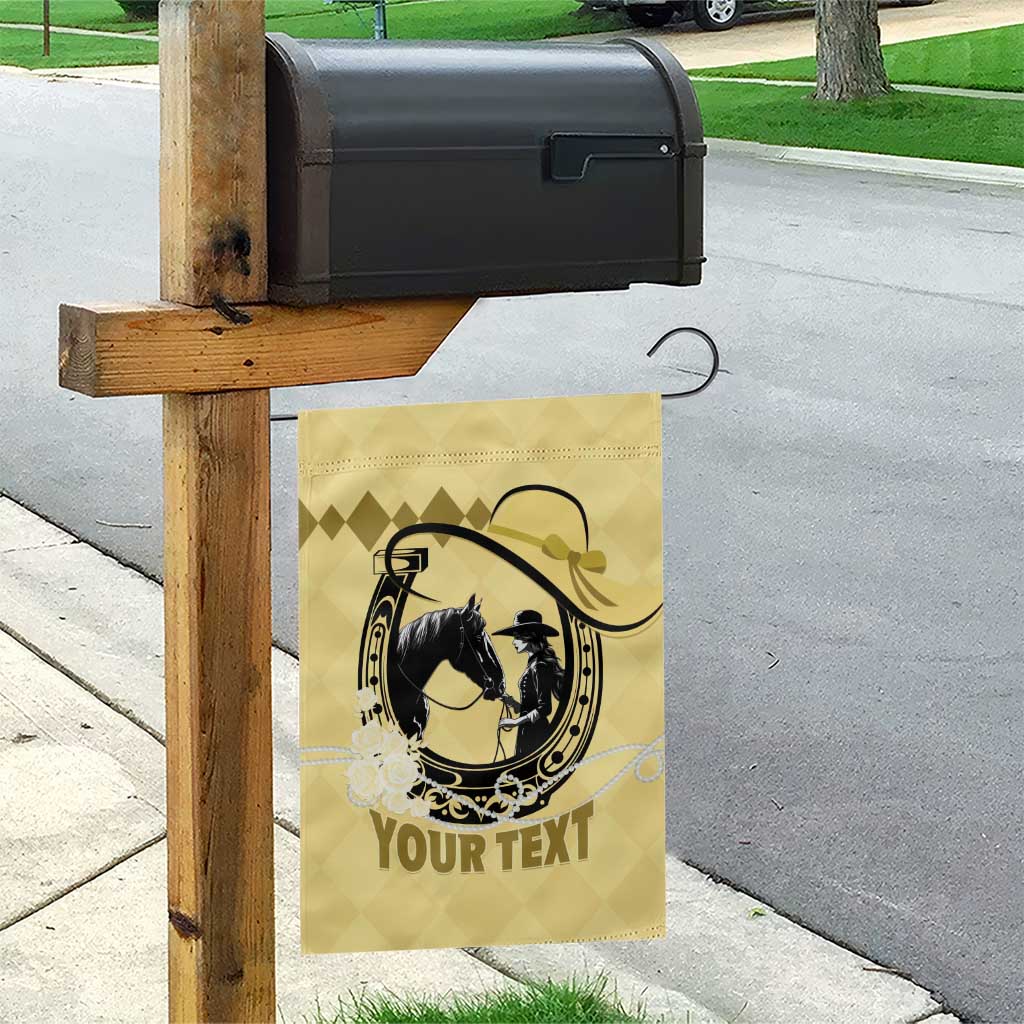 Personalized Kentucky Horse Racing Garden Flag Beauty and The Horse Yellow Version LT01