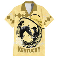 Personalized Kentucky Horse Racing Hawaiian Shirt Beauty and The Horse Yellow Version LT01