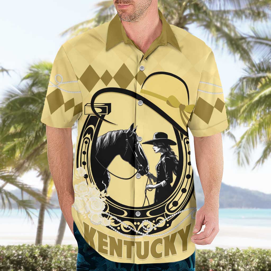 Personalized Kentucky Horse Racing Hawaiian Shirt Beauty and The Horse Yellow Version LT01