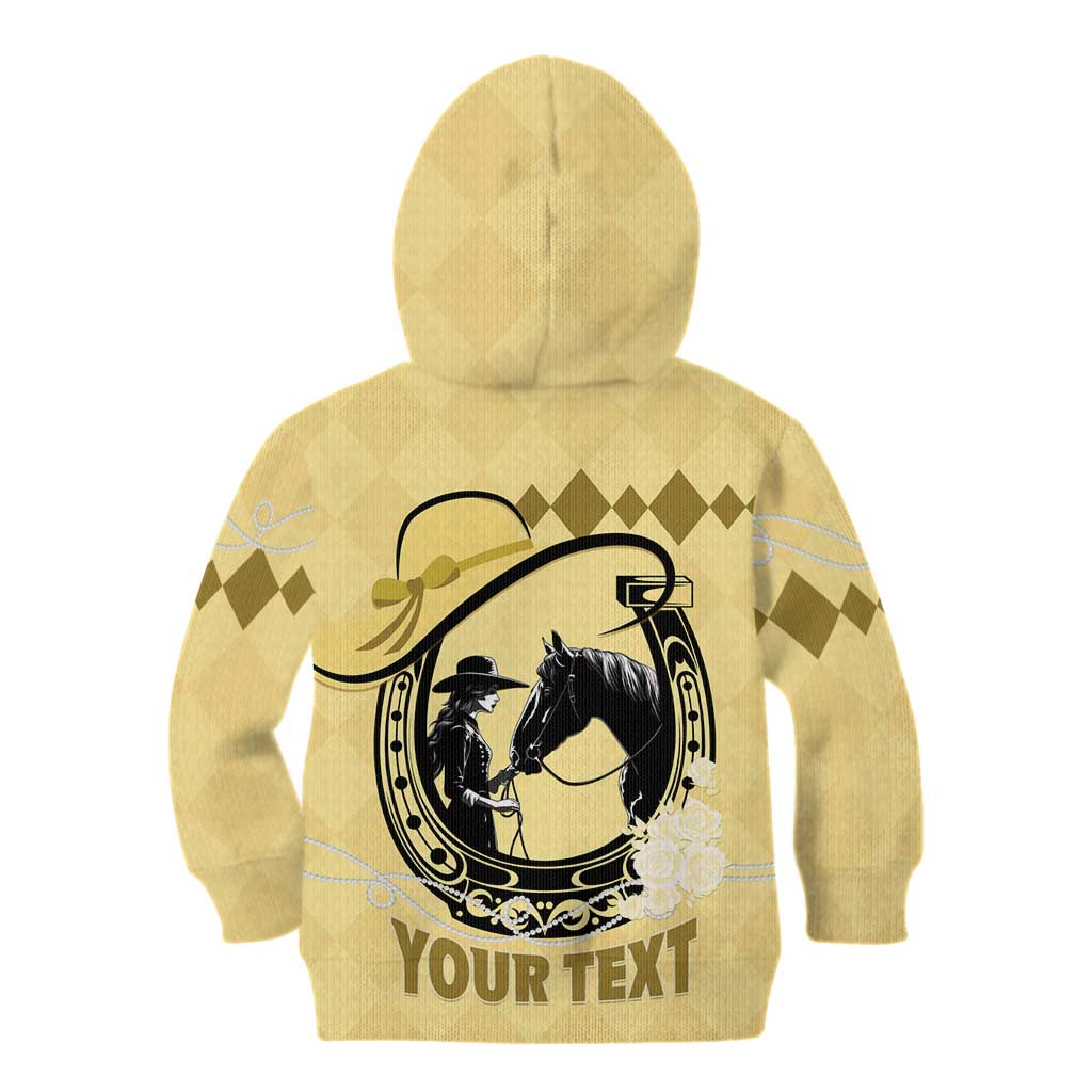 Personalized Kentucky Horse Racing Kid Hoodie Beauty and The Horse Yellow Version LT01