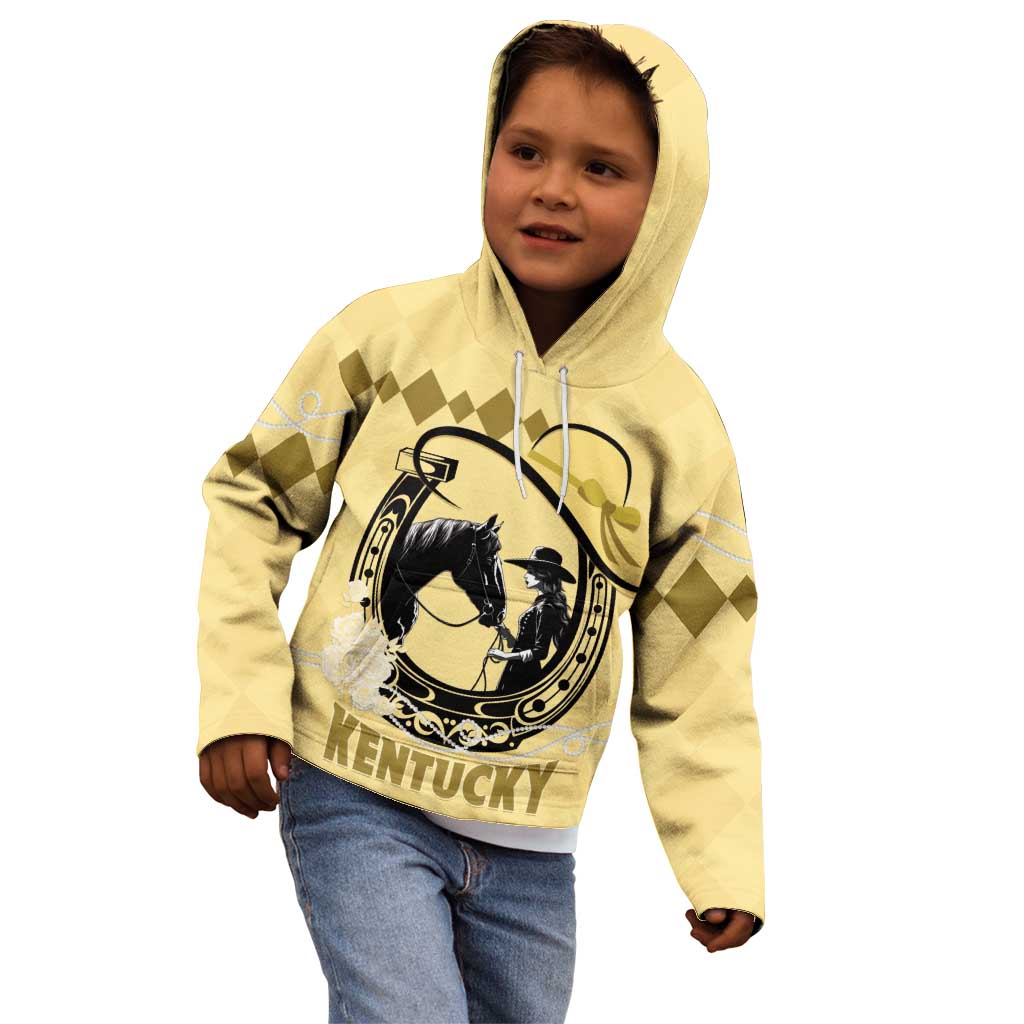 Personalized Kentucky Horse Racing Kid Hoodie Beauty and The Horse Yellow Version LT01