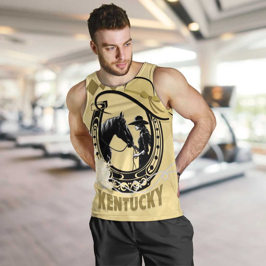 Personalized Kentucky Horse Racing Men Tank Top Beauty and The Horse Yellow Version LT01