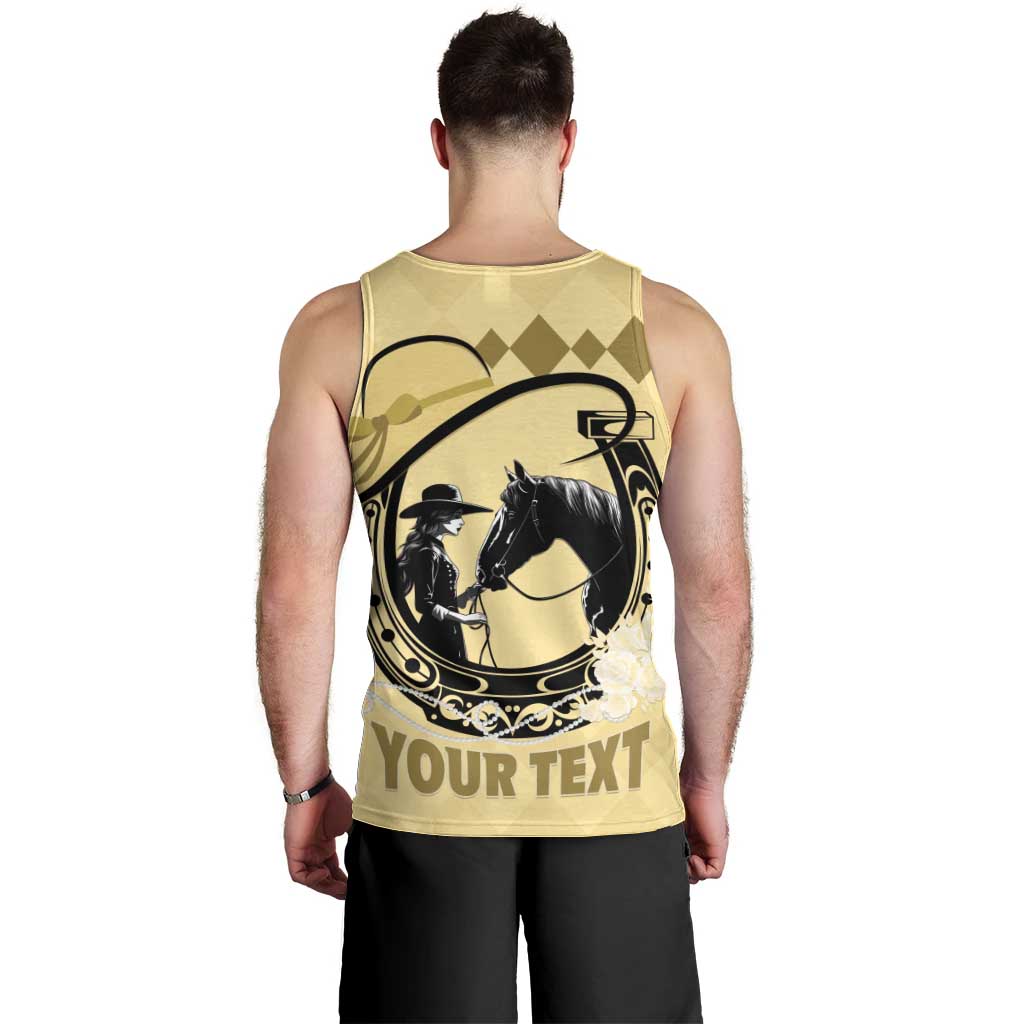 Personalized Kentucky Horse Racing Men Tank Top Beauty and The Horse Yellow Version LT01