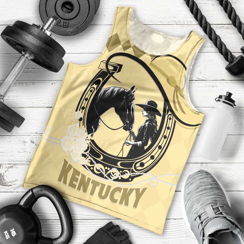 Personalized Kentucky Horse Racing Men Tank Top Beauty and The Horse Yellow Version LT01