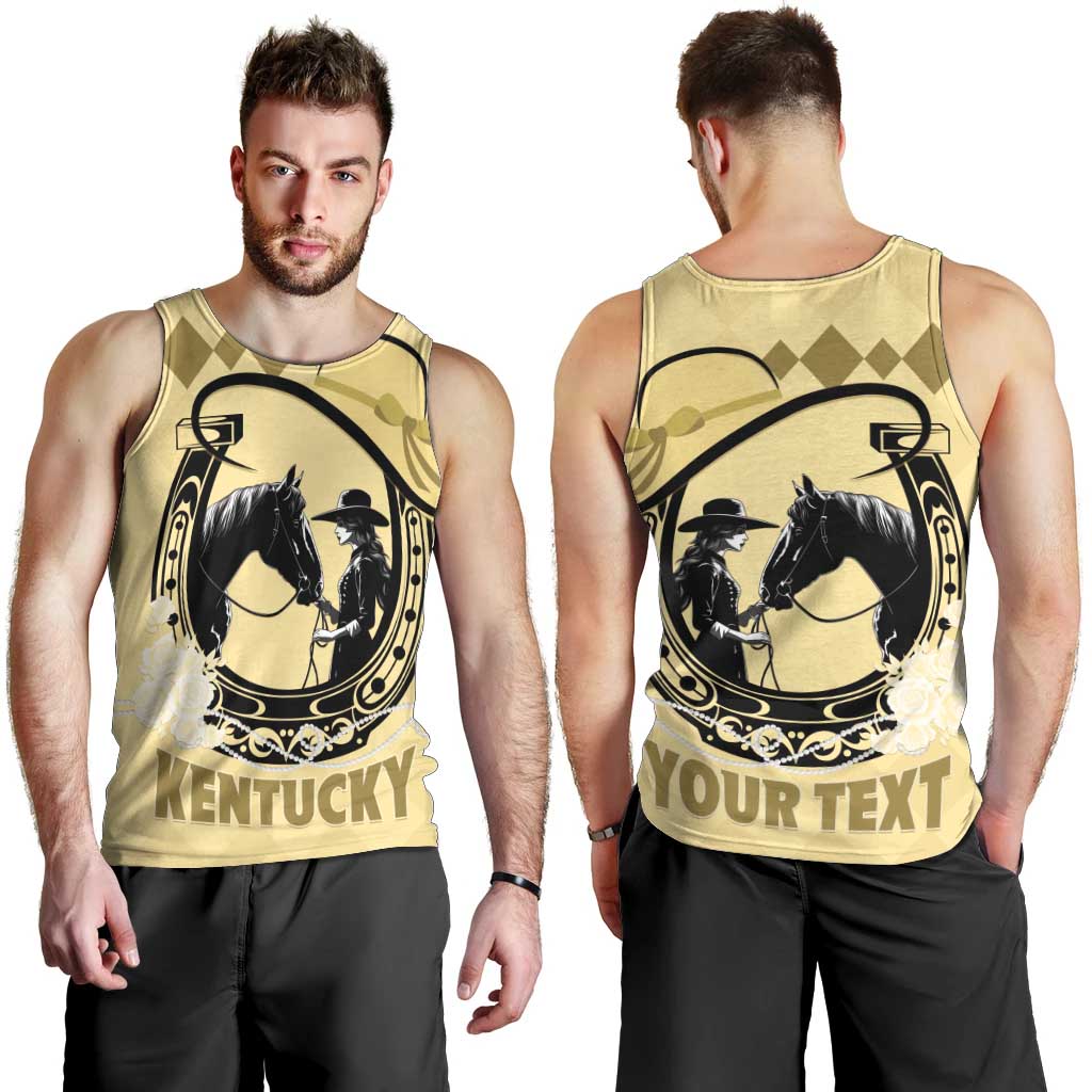 Personalized Kentucky Horse Racing Men Tank Top Beauty and The Horse Yellow Version LT01